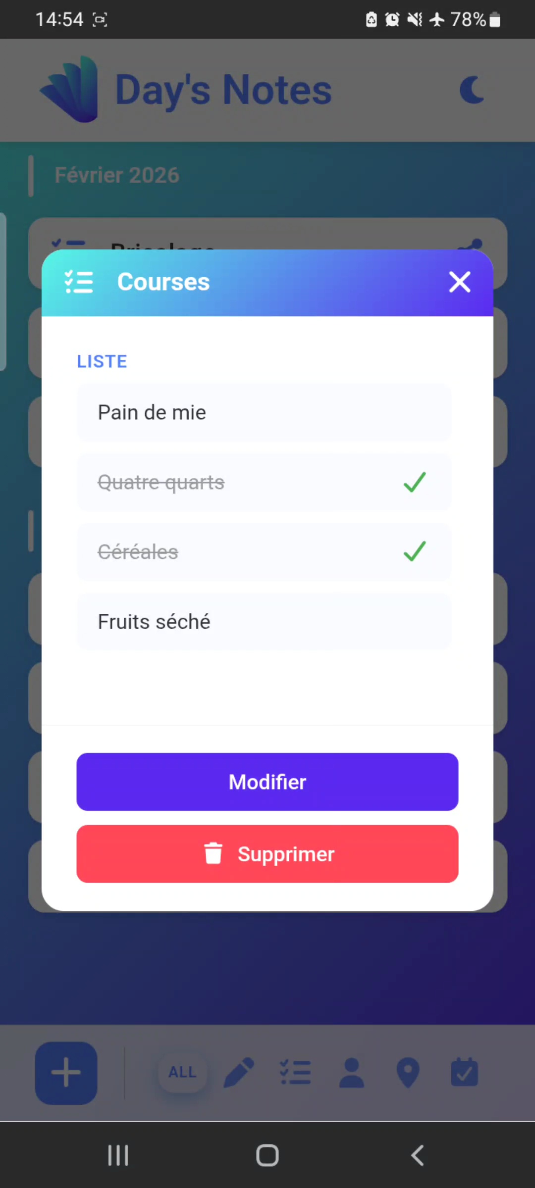 Créer une liste